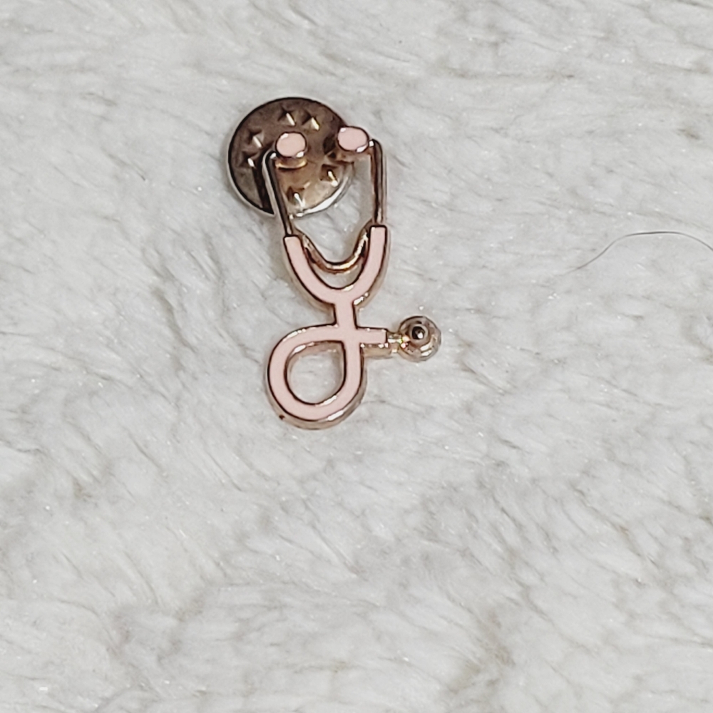 Pink stethoscope pin